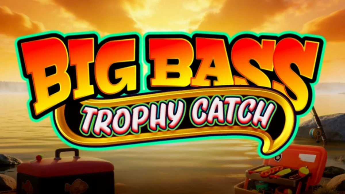 Tampilan visual slot Big Bass Trophy Catch dengan tema memancing dan simbol nelayan.